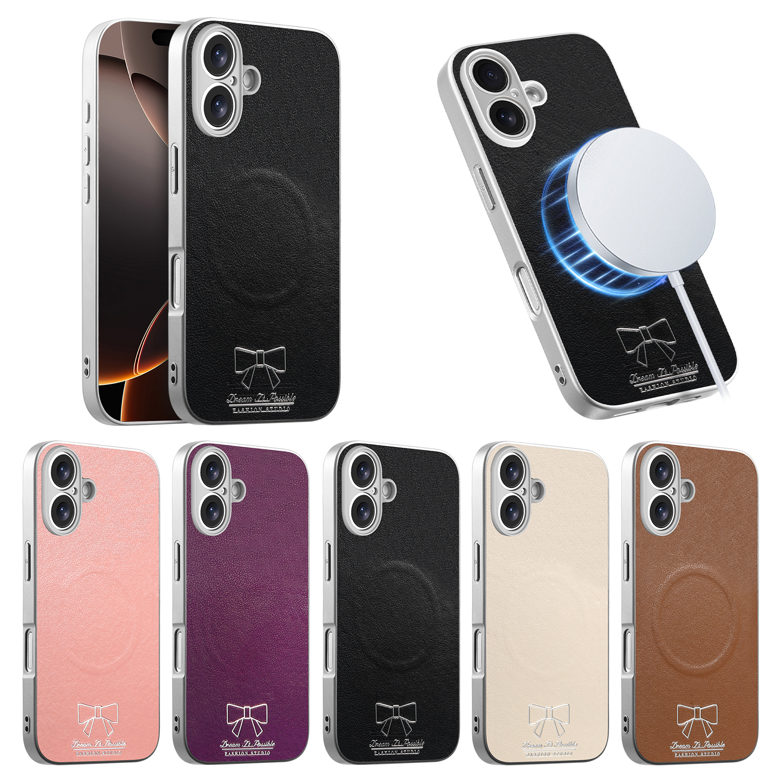 Luxury Bags Dropshipping - Wireless Charging Magnetic Bow Leather Case