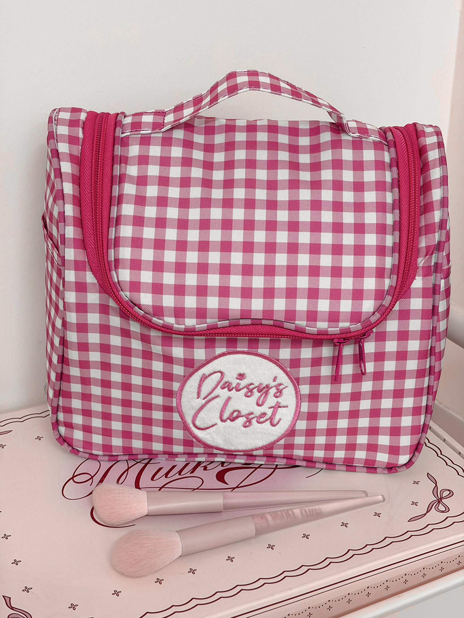 Airfriend Cute Grid Makeup Bag - مراجعة Luxury Bags In China Wholesale وسعره