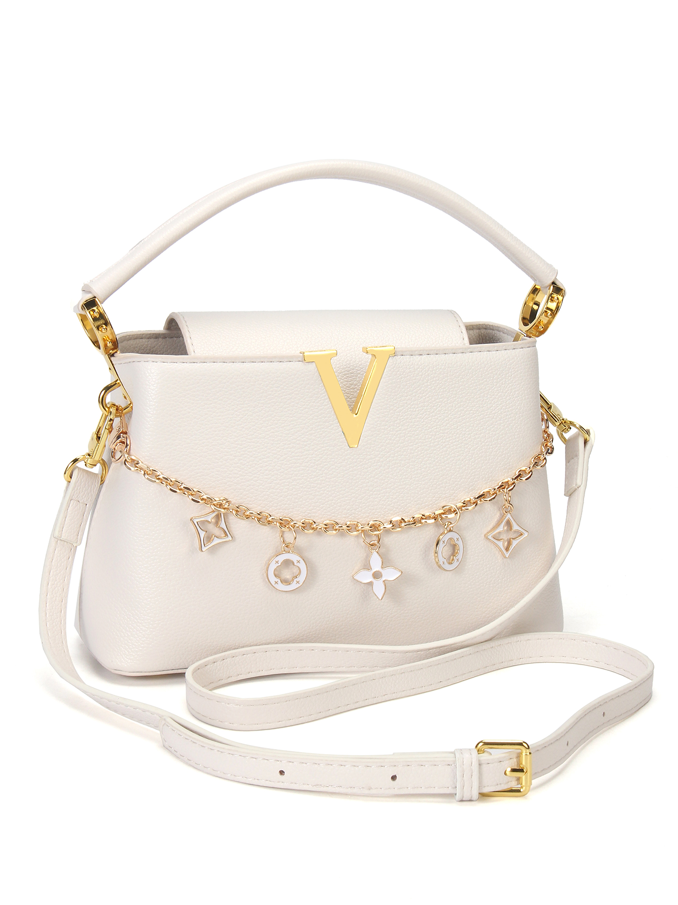 Gold V-Shaped Embellished Wome - مراجعة Luxury Bags That Are Affordable وسعره