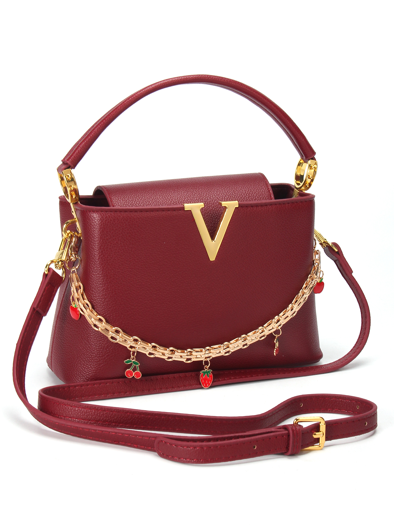 Gold V-Shaped Embellished Wome - مراجعة Luxury Bags That Are Affordable وسعره