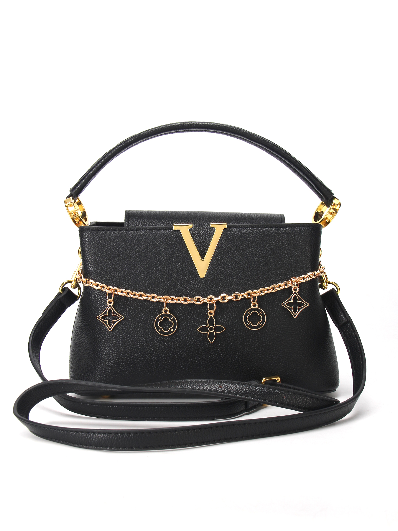 Gold V-Shaped Embellished Wome - مراجعة Luxury Bags That Are Affordable وسعره