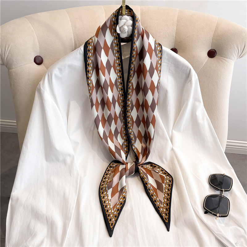 Fashion Print Long Silk Scarf  - مراجعة Luxury Bags Online وسعره