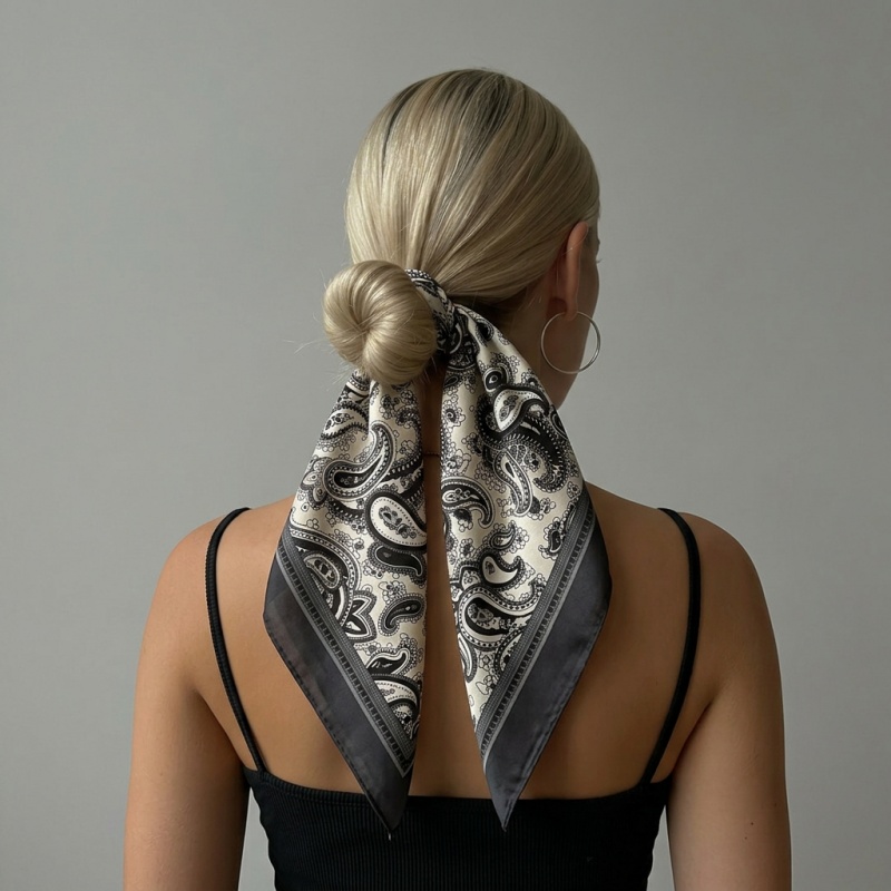Luxury Satin Square Scarf Pais - مراجعة Discount Luxury Bags وسعره