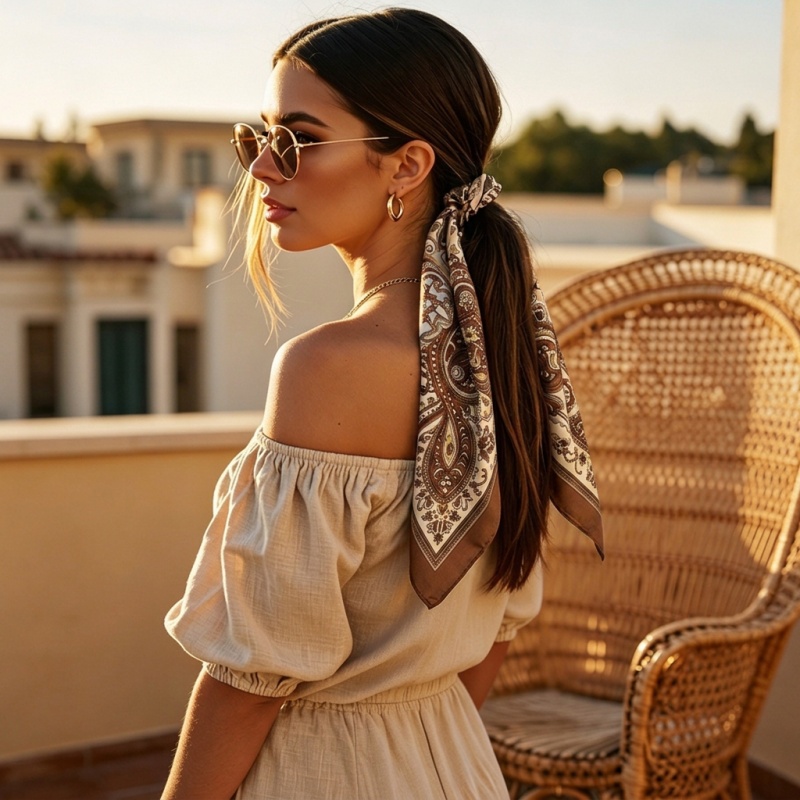 Luxury Satin Square Scarf Pais - مراجعة Discount Luxury Bags وسعره