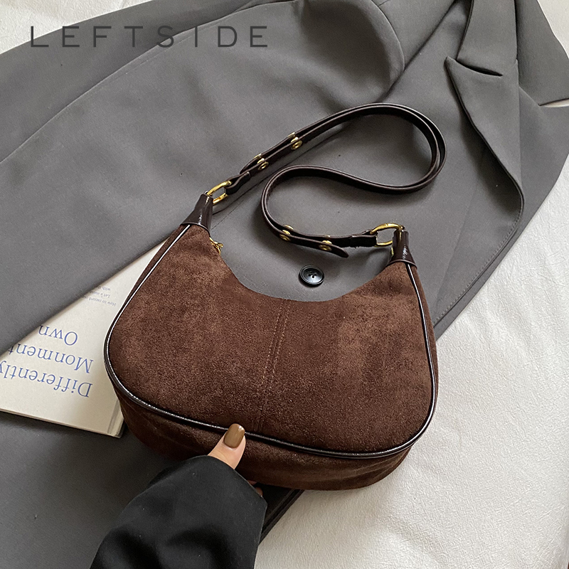 LEFTSIDE Women Small Suede Sho - مراجعة Luxury Bags Trend 2025 وسعره